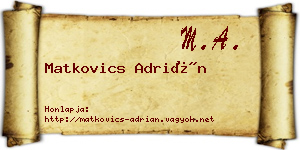 Matkovics Adrián névjegykártya