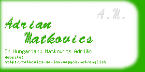 adrian matkovics business card
